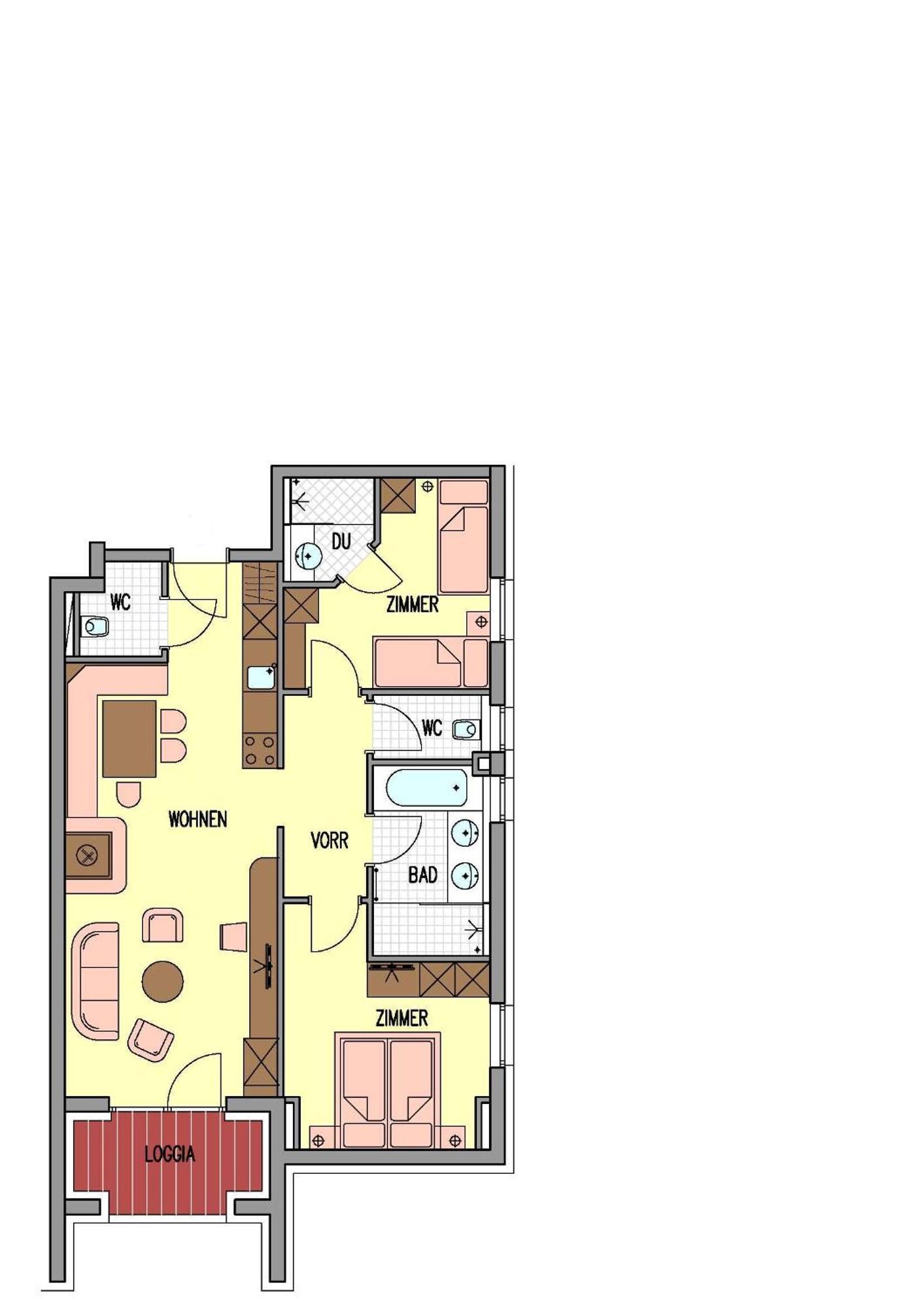 Appartement met 2 Slaapkamers en Balkon